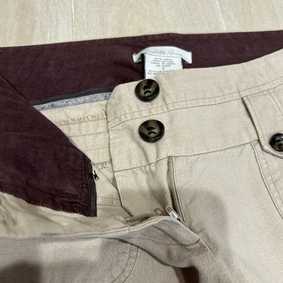 Juniors Womens Charlotte Russe Linen Cotton Low-Rise Flat Front Flared Pants 7 - Picture 3 of 11